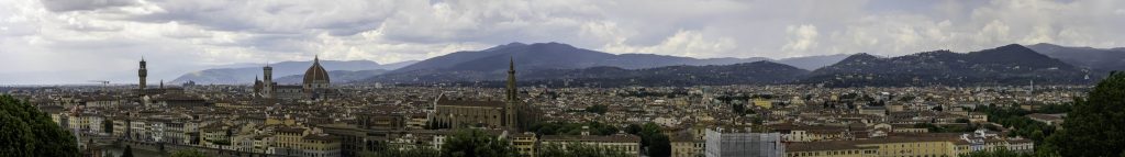 Looking over all of Florence Italy from the Piazzale Michelangelo