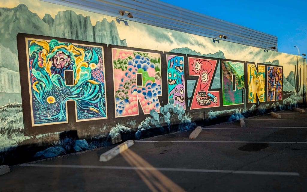 An Arizona mural with different designs create one of the best Phoenix murals.