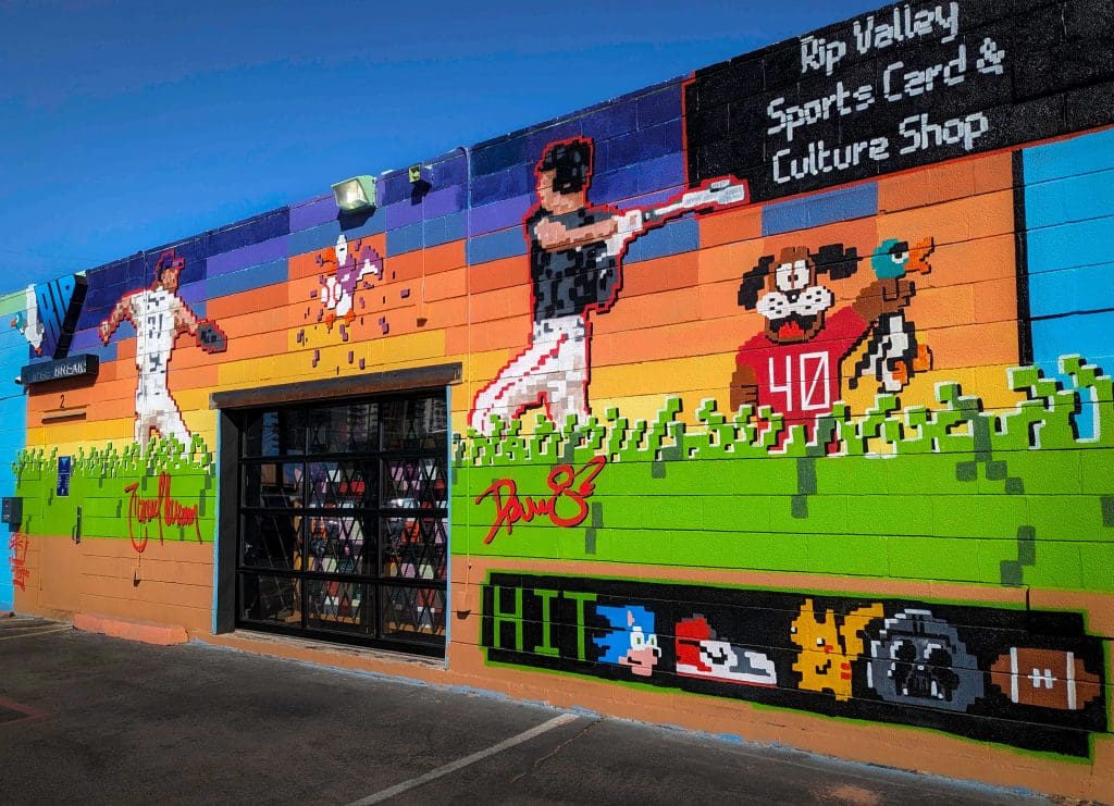 A street art design combining old school video games and famous Arizona athletes, as one of the most unique Phoenix murals.