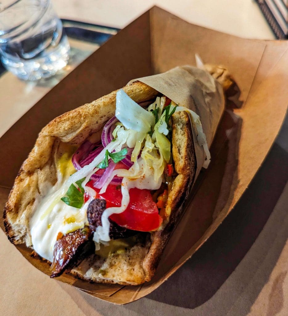 Smoky, spicy, and packed with flavors, the gyro from Hoocut makes this spot one of the best restaurants in Greece.