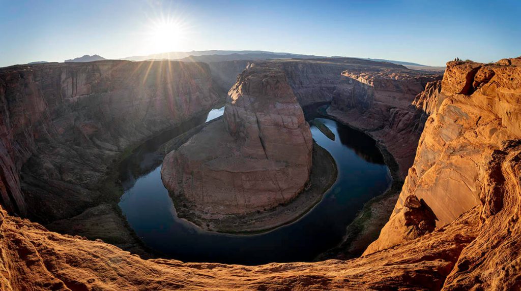 Looking down at the massive curves of the Horeshoe Bend, a stunning spot for Arizona pictures.